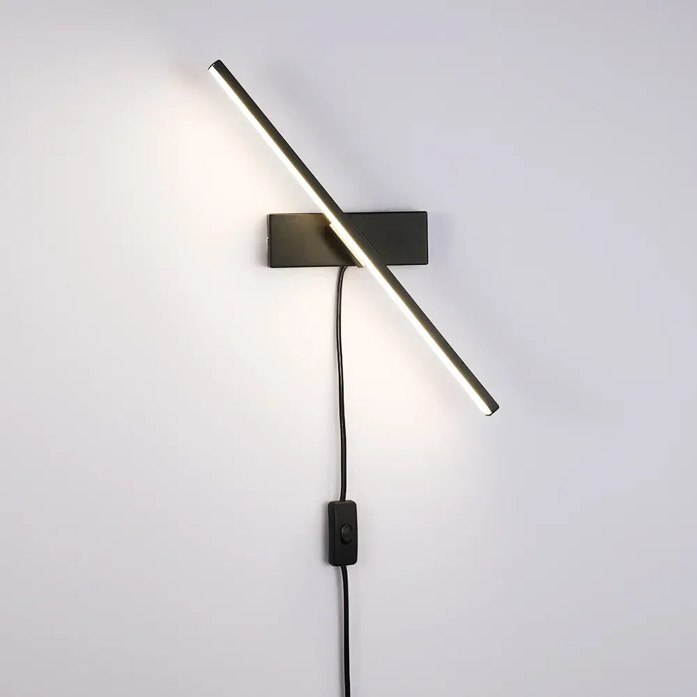 Minimalist Wall Light  LED Aluminum Sconce With Plug - Detailed view