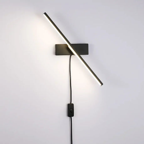 Minimalist Wall Light  LED Aluminum Sconce With Plug - Detailed view