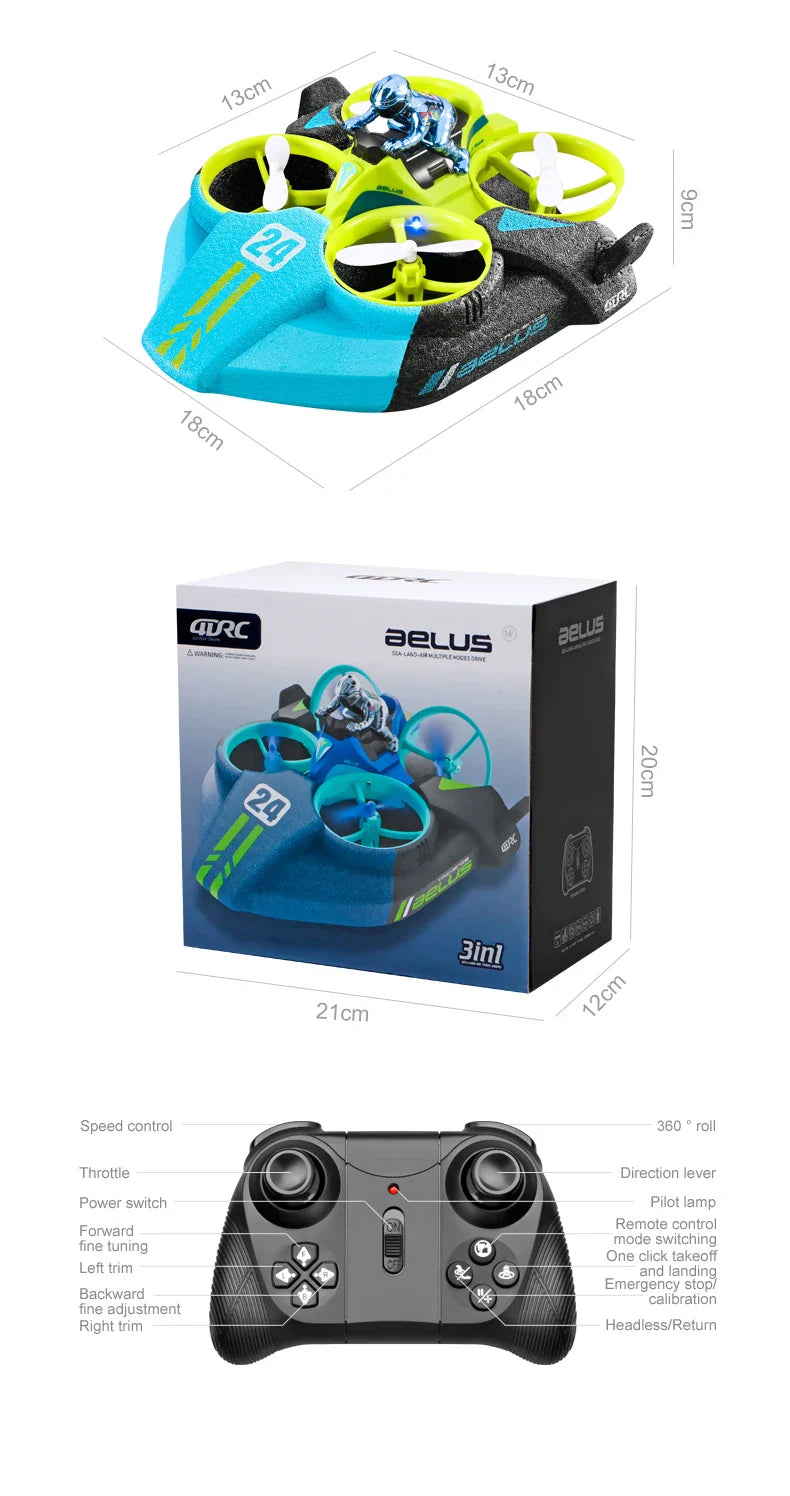 3-in-1 RC Drone Hovercraft  Water Land Air Vehicle - Product detail 17