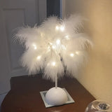 Feather Table Lamp  White LED Plume Design - Product detail 6