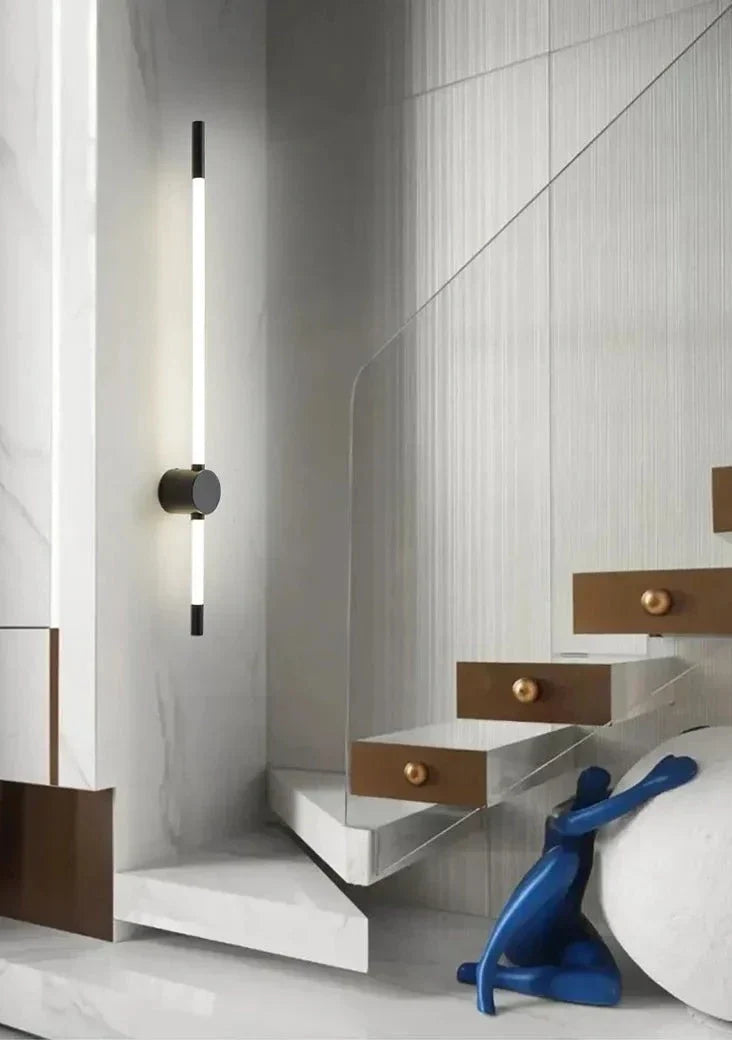 Vertical LED Wall Lamp  Brushed Brass and White Design - Product detail 12