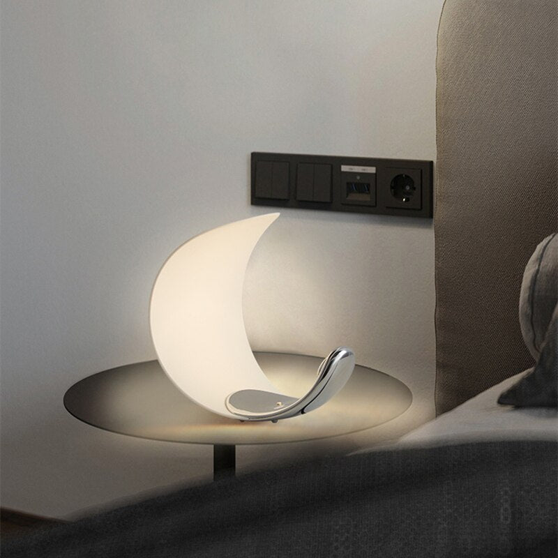 Modern LED Table Lamp  Curved Metal Crescent Design - Product detail 4