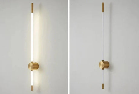 Vertical LED Wall Lamp  Brushed Brass and White Design - Product detail 18