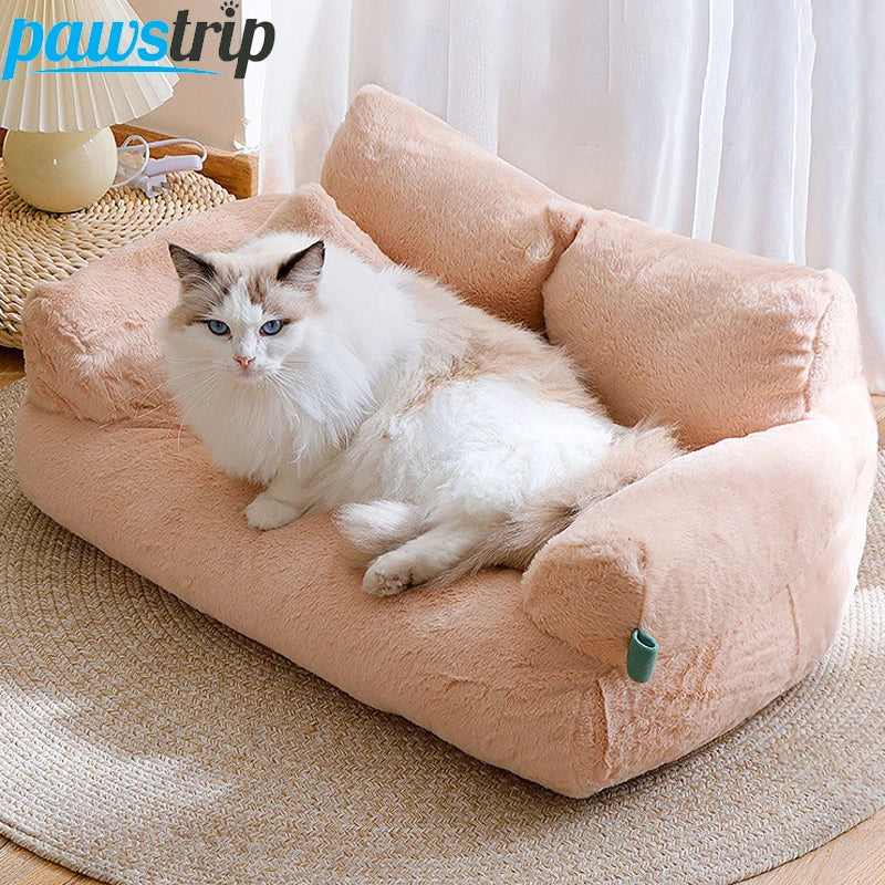 Plush Pet Sofa Bed  Cozy Winter Lounge for Cats - Detailed view
