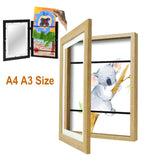 Kids Artwork Display Frame  Magnetic Wood Frame With Glass - Product showcase