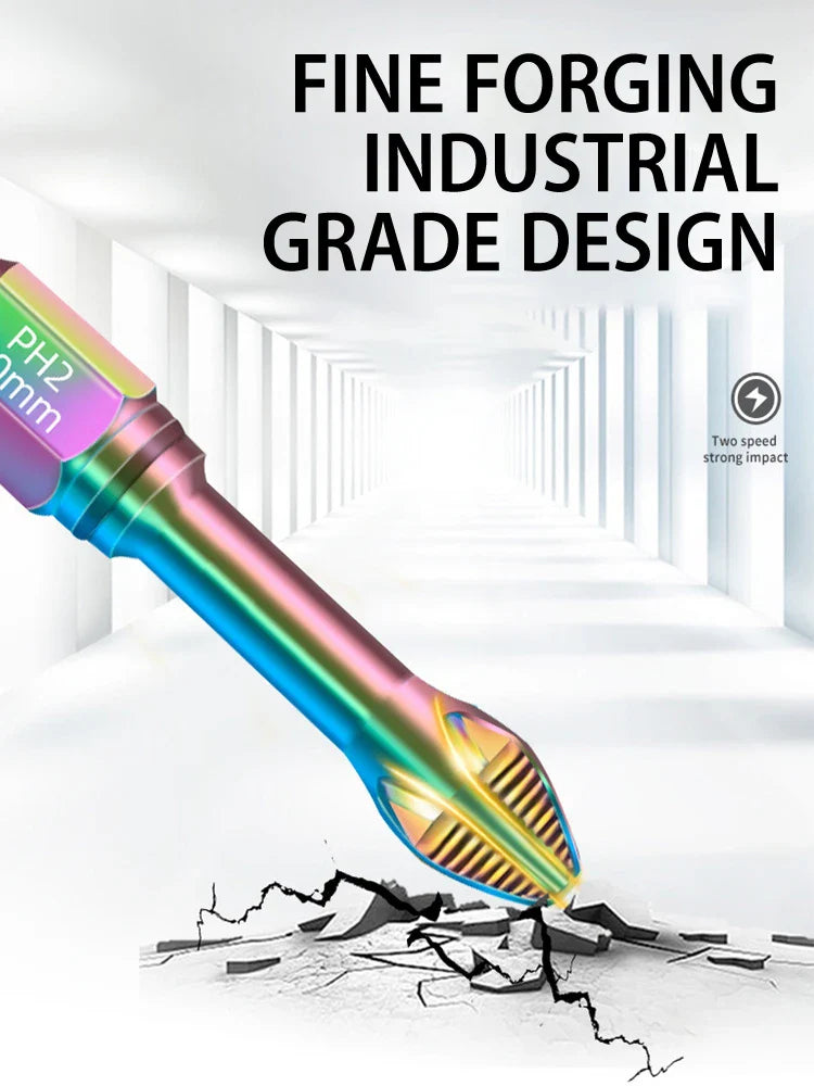 Professional Phillips Screwdriver Bit Set  Rainbow Titanium Steel Impact Bits - Product detail 7