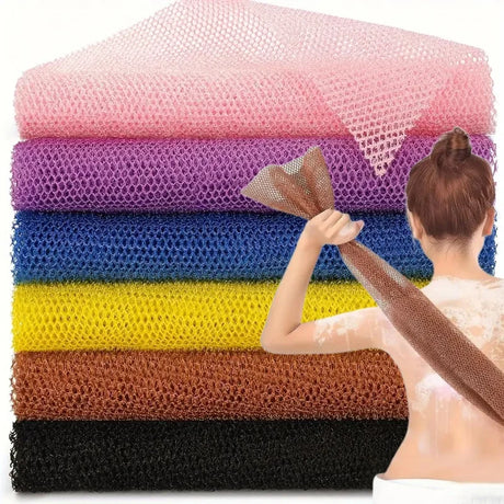 Mesh Bath Scrubber  Multi-Color Exfoliating Sponge Set - Product showcase