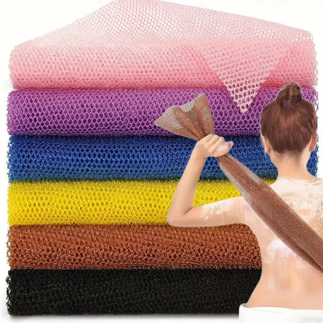 Mesh Bath Scrubber  Multi-Color Exfoliating Sponge Set - Product showcase