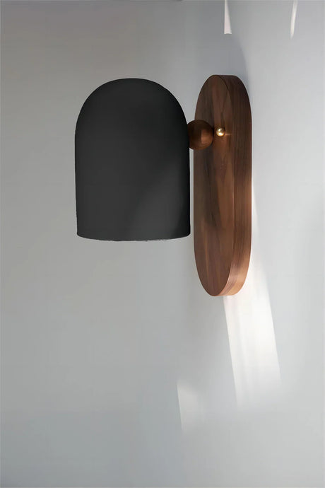 Modern Wall Lamp  Walnut Wood with White Shade - Product detail 8