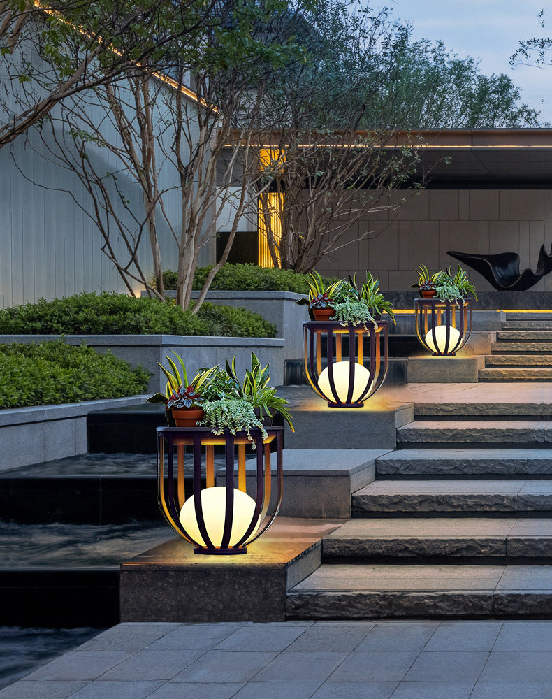 Modern Solar Garden Light  Cage Design With Dual Power - Product detail 17
