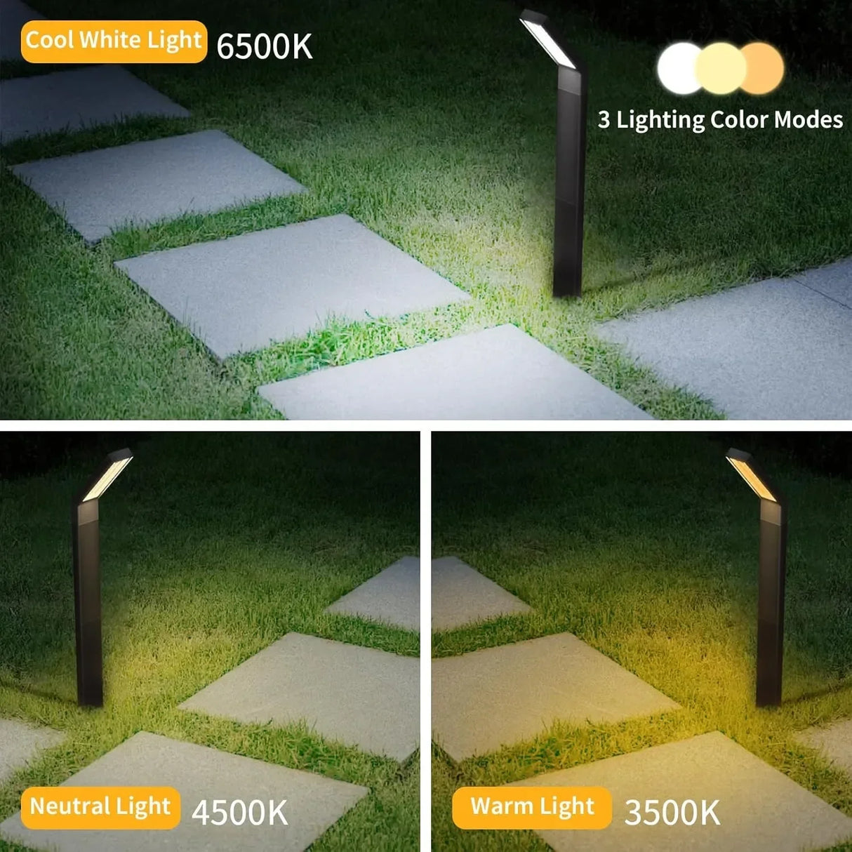 Modern Solar Path Lights  Adjustable LED Garden Lighting - Detailed view