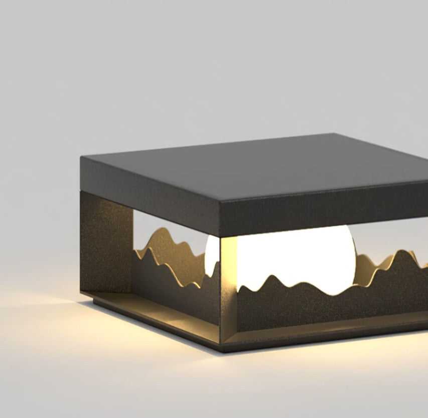 Modern Solar Wall Light  Cube Frame Mountain Silhouette - Product detail 13