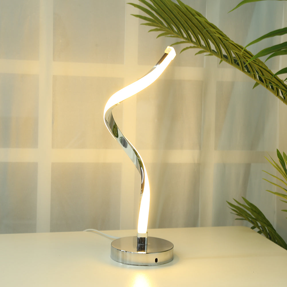 Modern LED Desk Lamp  Spiral Design White Aluminum - Product detail 6