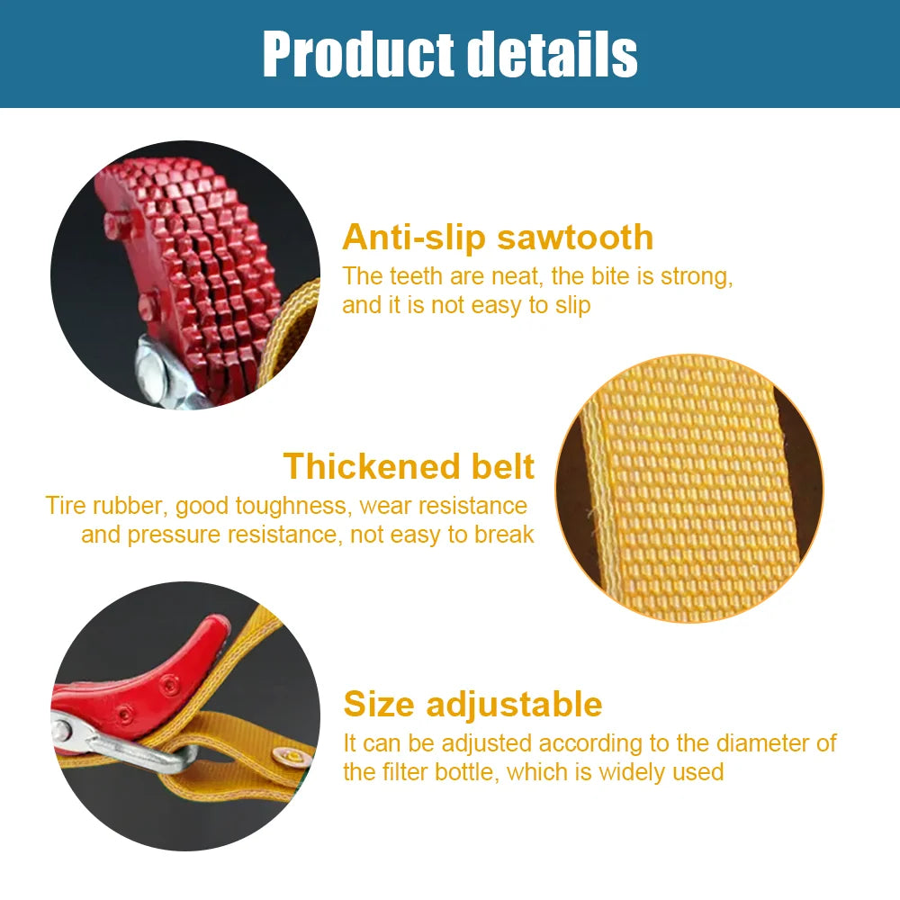 Professional Strap Wrench  Adjustable Oil Filter  Pipe Tool - Product detail 5