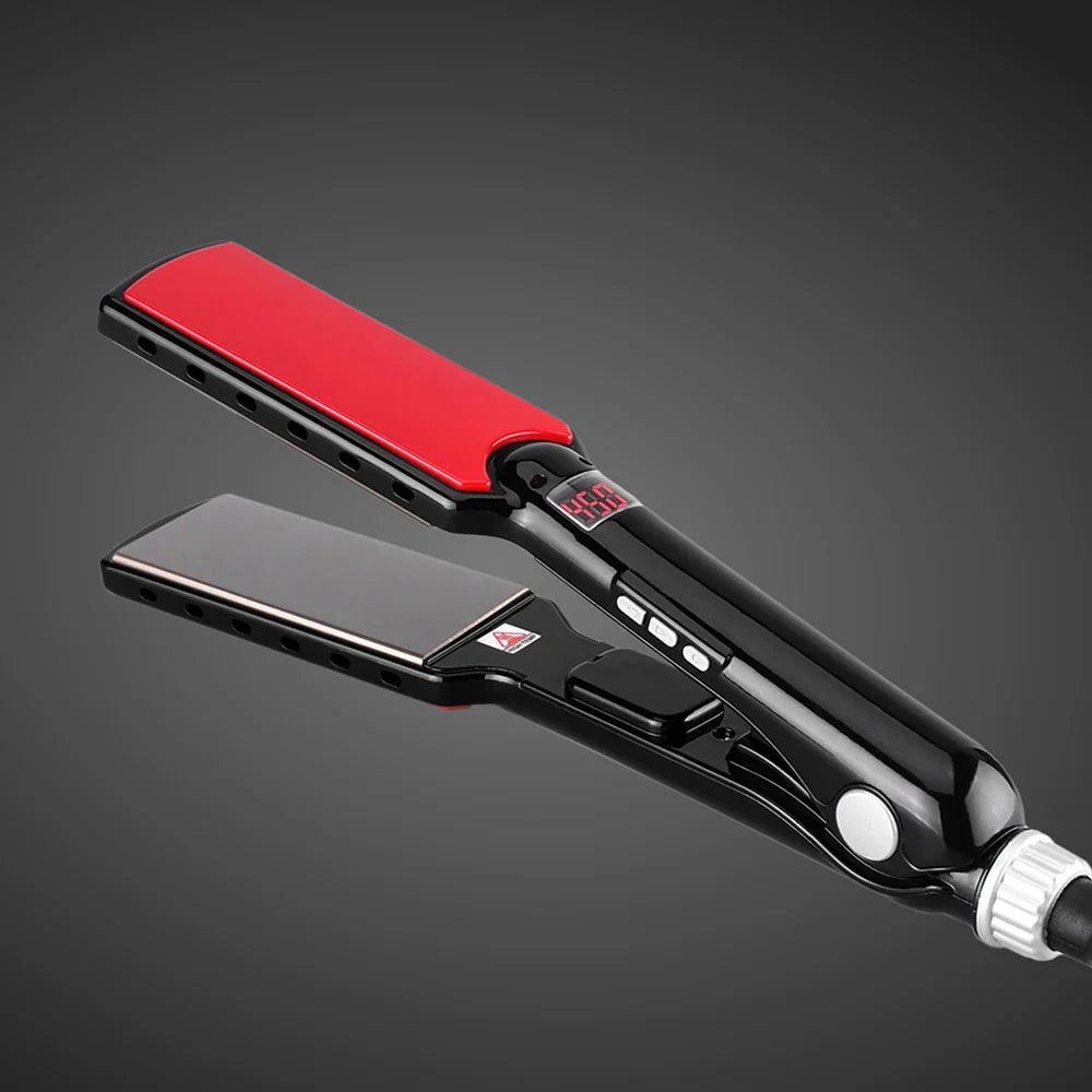 Professional Wide Plate Hair Straightener  Digital Titanium Styling Iron - Product showcase