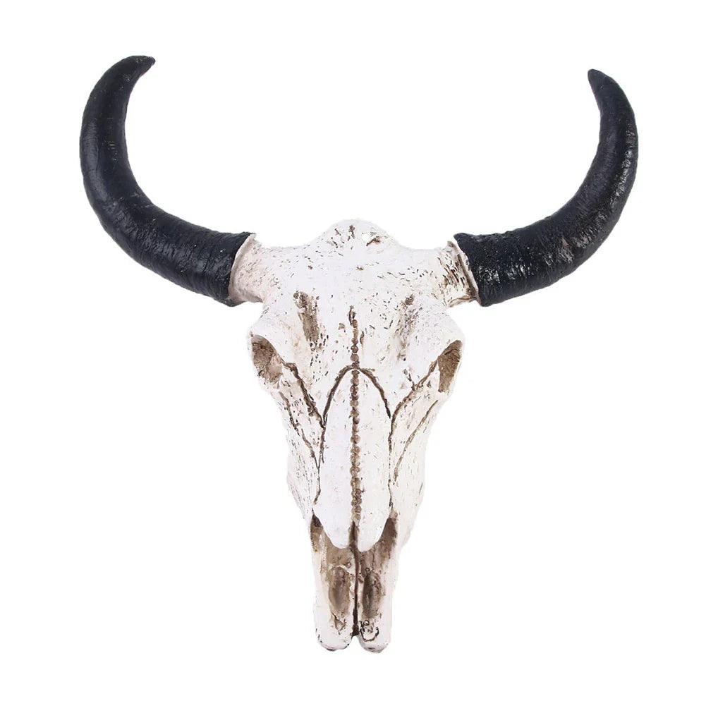 Decorative Longhorn Skull  White Resin Wall Art - Product detail 4