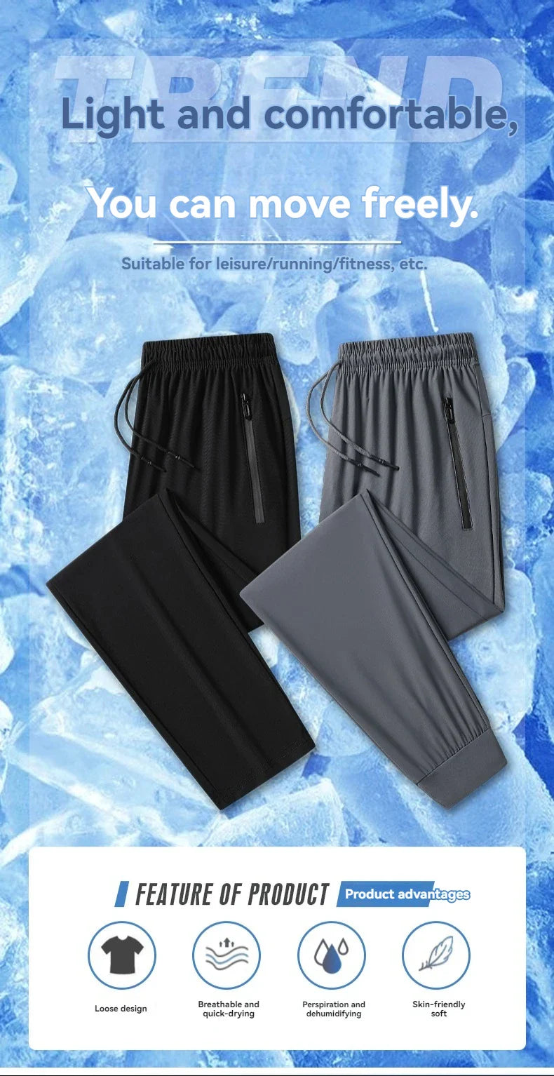 Quick-Dry Athletic Track Pants  Ice Silk Performance Fabric - Product detail 5