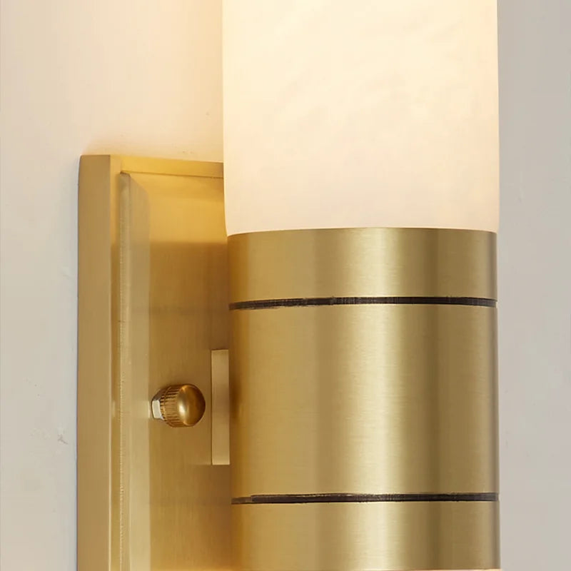 Modern Marble Wall Light  Copper Accent Strip Design - Product detail 5