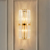 Crystal Wall Sconce  Gold Band Prism Design - Detailed view