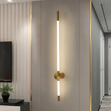 Vertical LED Wall Lamp  Brushed Brass and White Design - Product example