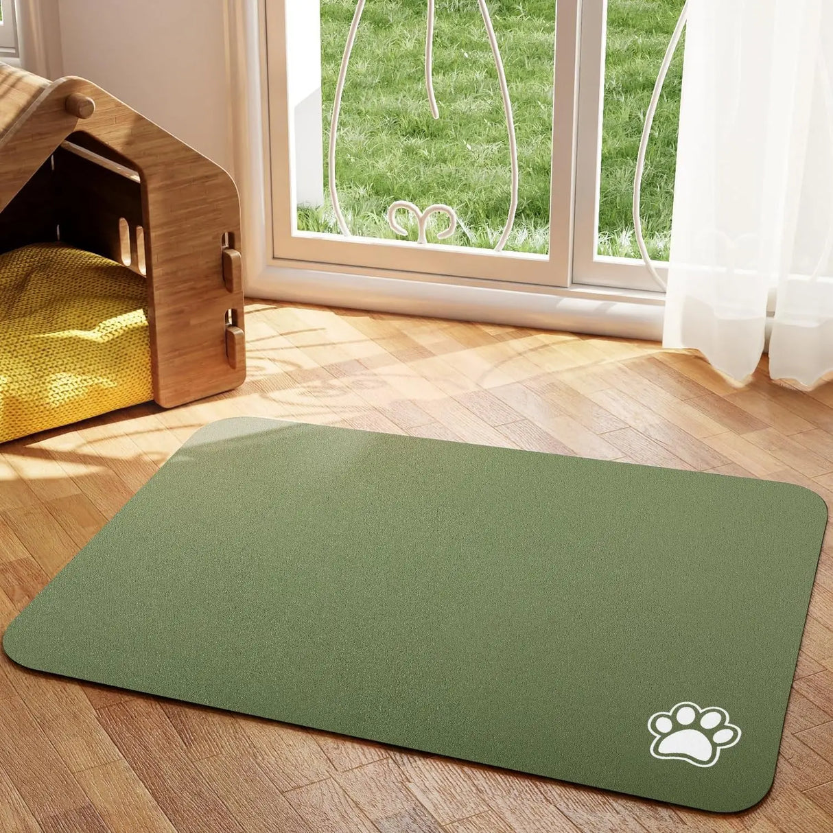 Pet Food Mat  Quick-Dry Absorbent Floor Protection - Product example