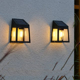 Solar Outdoor Wall Light  Modern Black Metal Frame - Product example