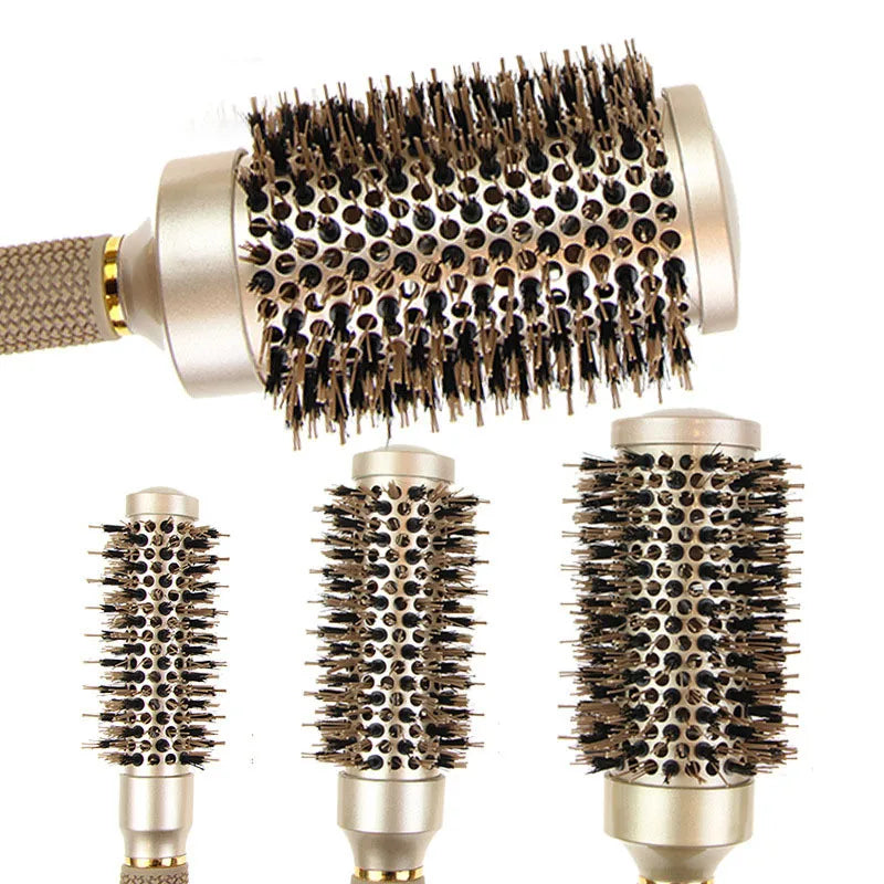 Professional Round Hair Brush Set  Ceramic Ionic Boar Bristle Design - Product example