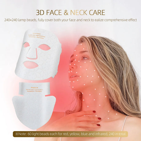 LED Light Therapy Mask  Professional Face  Neck Treatment - Product showcase
