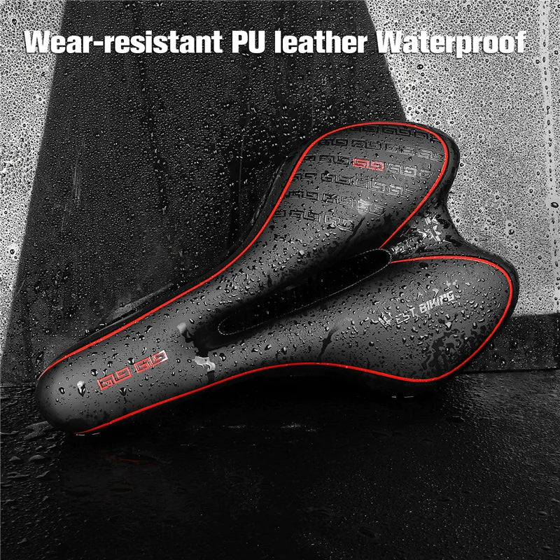 Premium Bike Saddle  Gel Comfort Technology with Red Accent - Product example