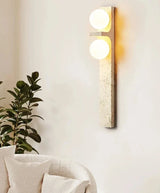 Modern LED Wall Light  Natural Stone Dual Globe Design - Detailed view