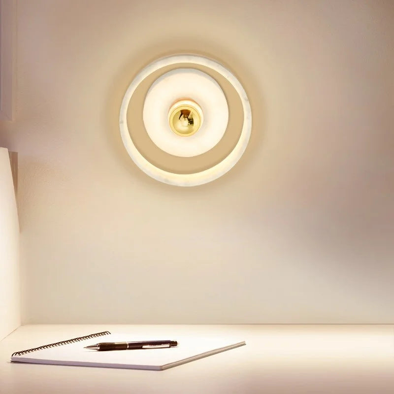 Modern Marble Wall Light  Natural Stone Circle Design - Product detail 4