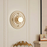Victorian Ceiling Medallion Wall Light  Ornate Floral Relief Design - Detailed view