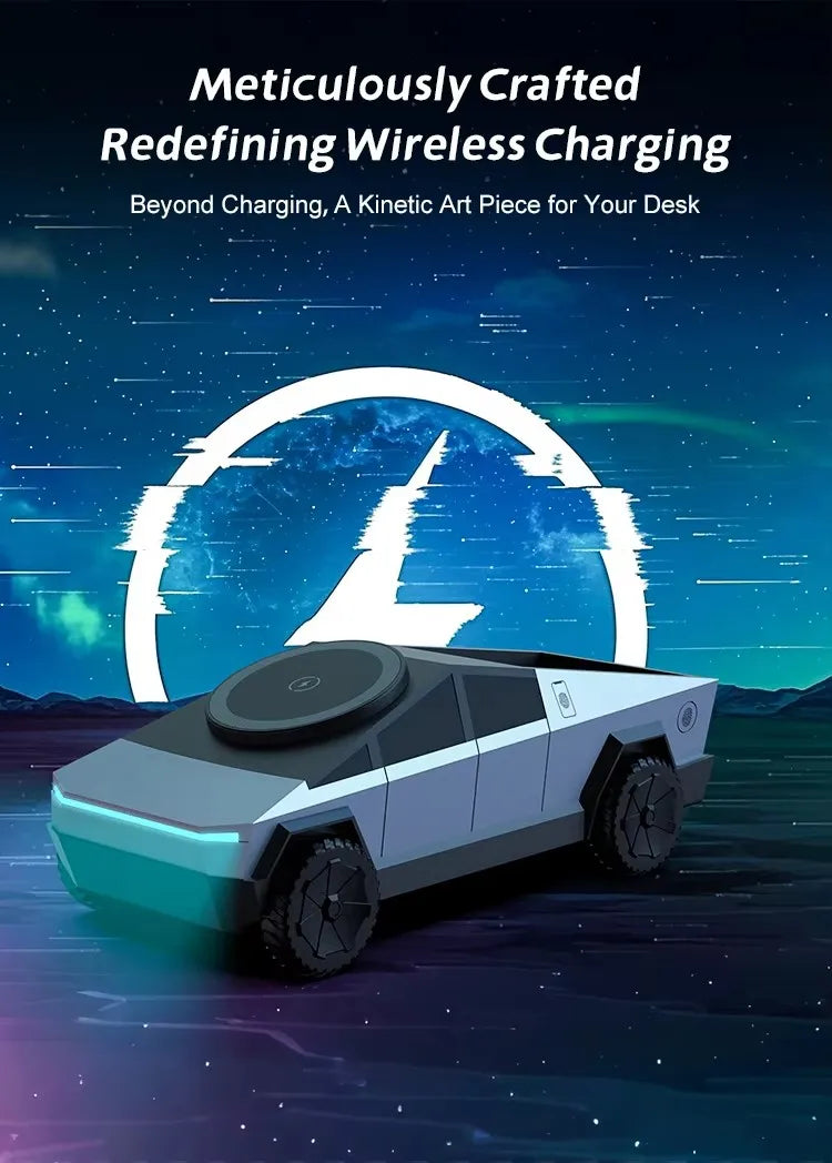 Multi-Device Wireless Charging Station  Motorized Rotation With Ambient Light - Product detail 7