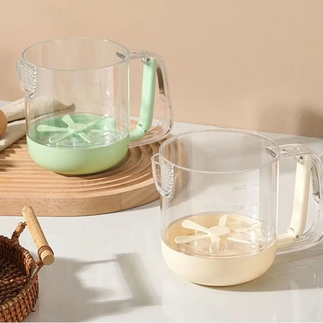 Kitchen Mixing Cup  Manual Stirring Beater With Spring Handle - Product showcase