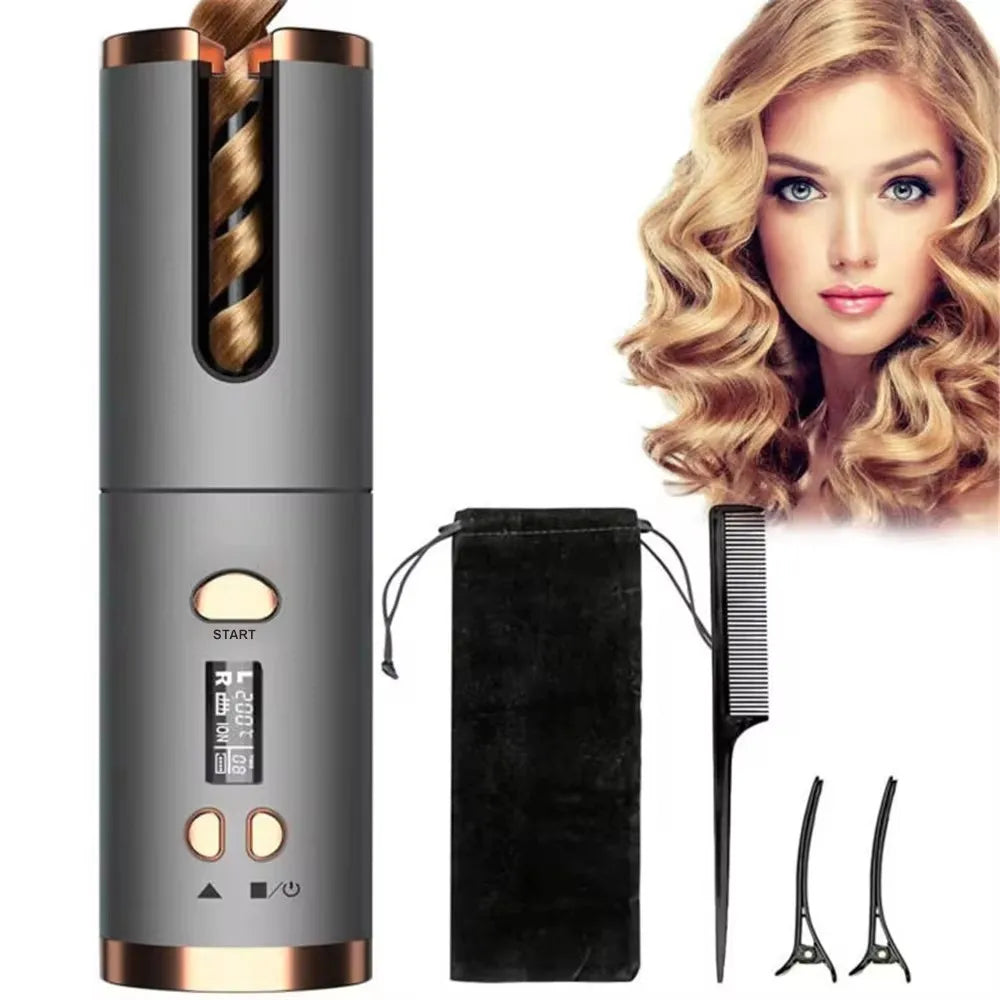 Automatic Hair Curler  LED Display Cordless Styler - Product showcase