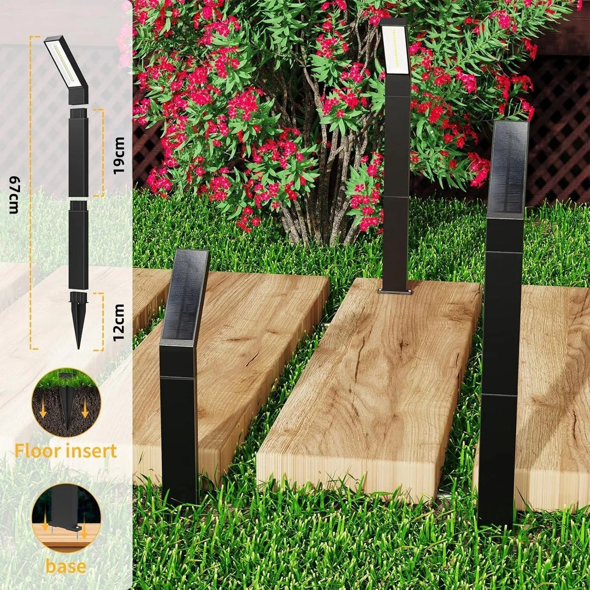Modern Solar Path Lights  Adjustable LED Garden Lighting - Product example