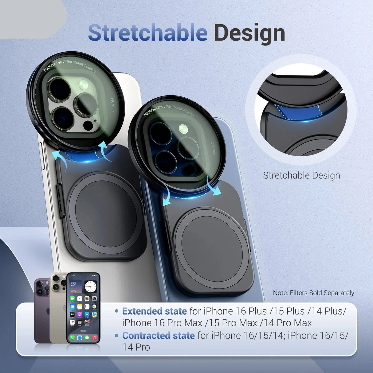 Mobile Photography Filter Adapter  67mm Magnetic Lens Mount - Product detail 4