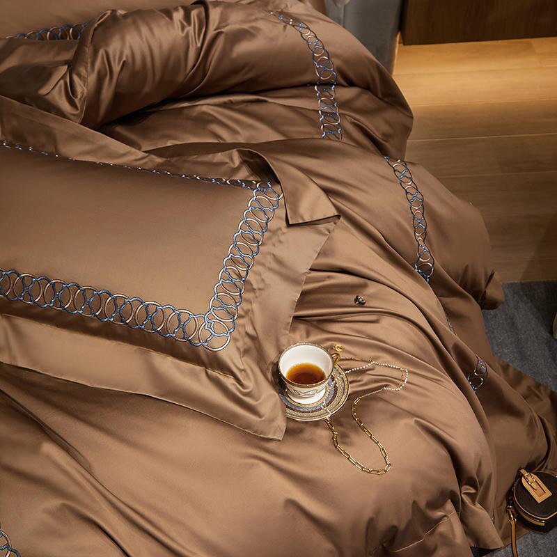Egyptian Cotton Duvet Set  Premium Embroidered Bedding Collection - Product detail 4