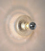 Vintage Glass Wall Lamp  Ribbed Dome Shade With Chrome Accent - Product detail 12