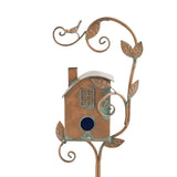 Copper Garden Birdhouse  Dual Entry Metal Bird House with Decorative Leaf Design - Product detail 10