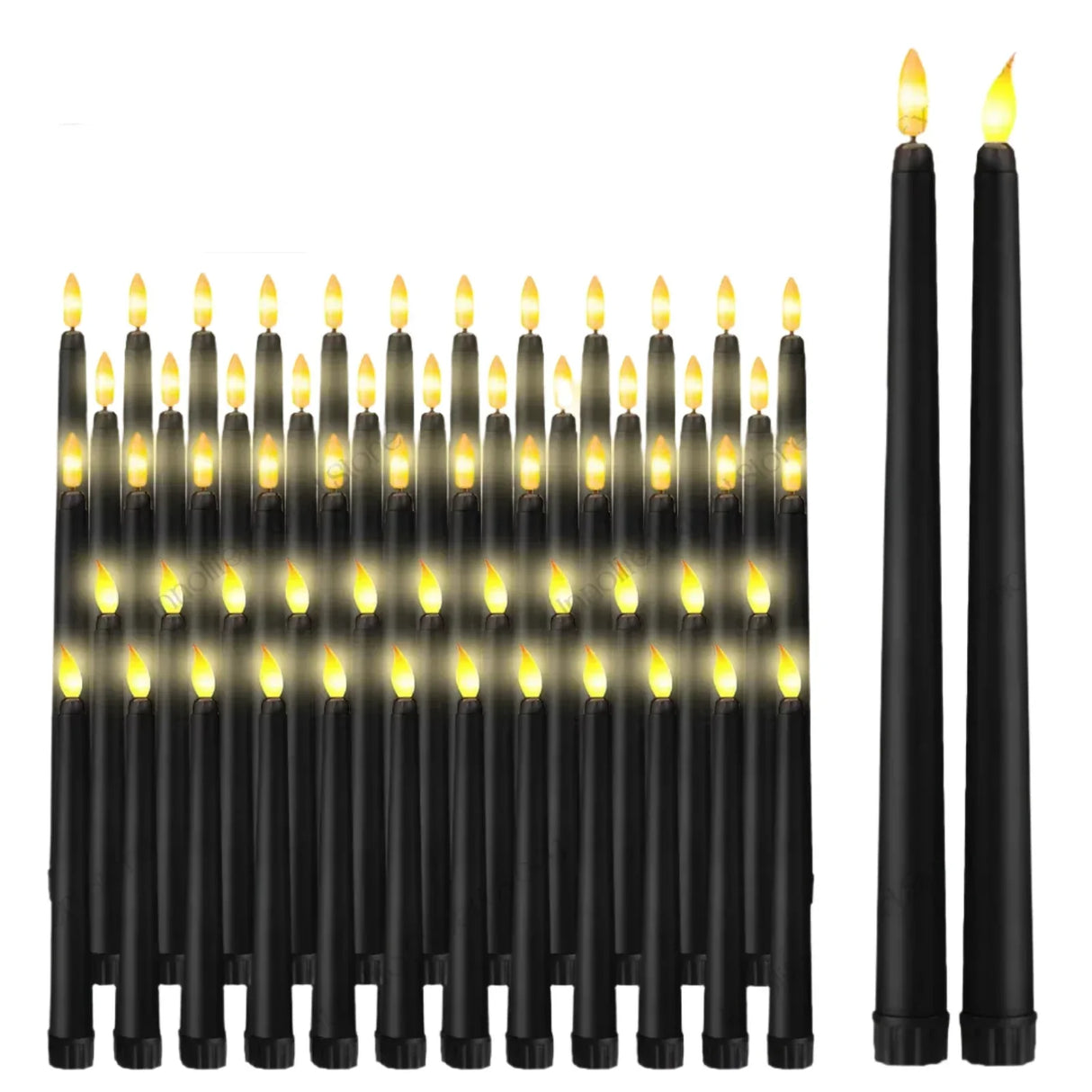 LED Black Taper Candles  Flameless Gothic Dining Decor - Product detail 5
