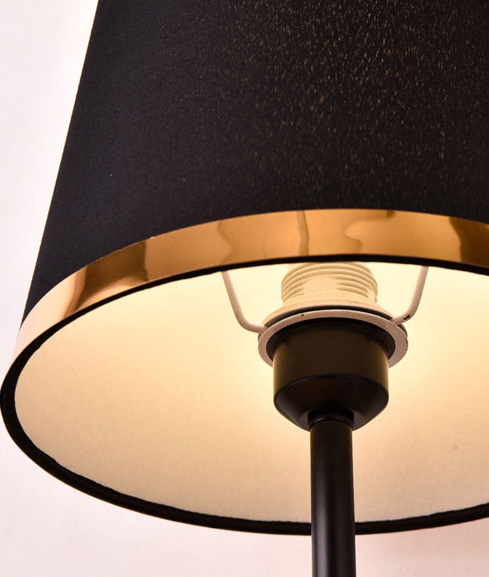 Modern Table Lamp  Black Shade Gold Trim Design - Product example