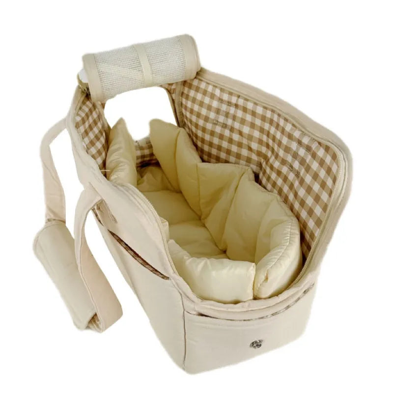 Premium Pet Carrier Tote  Quilted Cotton Travel Bag - Product detail 5