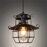 Industrial Pendant Light  Black Metal Cage Design - Product example