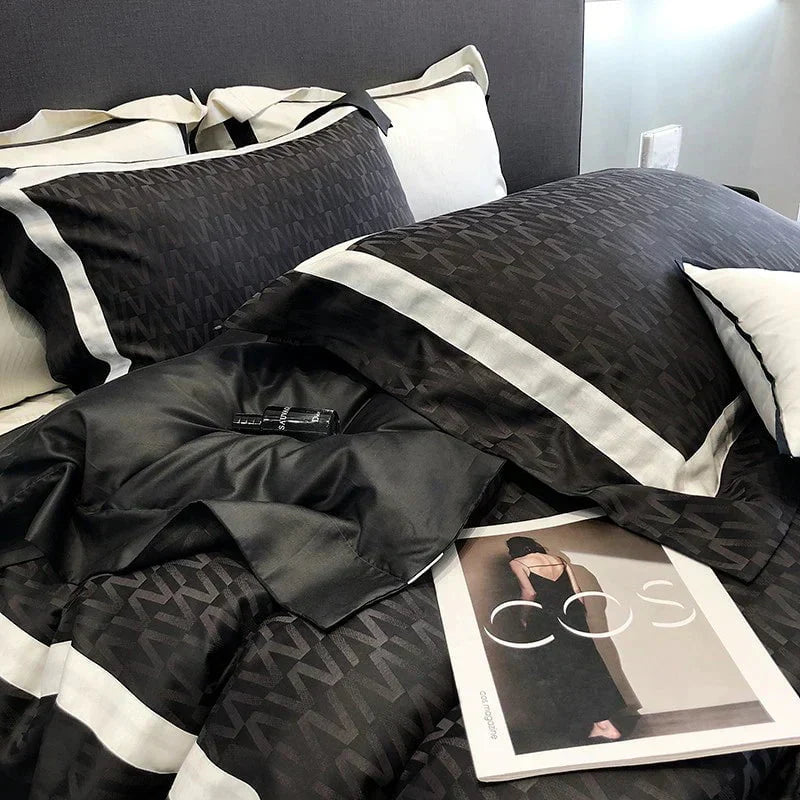Egyptian Cotton Bedding Set  Modern Monogram Pattern - Product detail 4