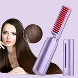 Portable Hair Straightening Brush  Ionic Hot Comb Technology - Product showcase
