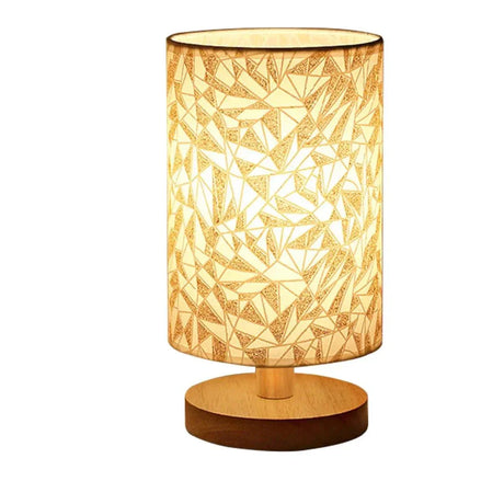 Minimalist Table Lamp  Natural Wood Base with Linen Shade - Product detail 9