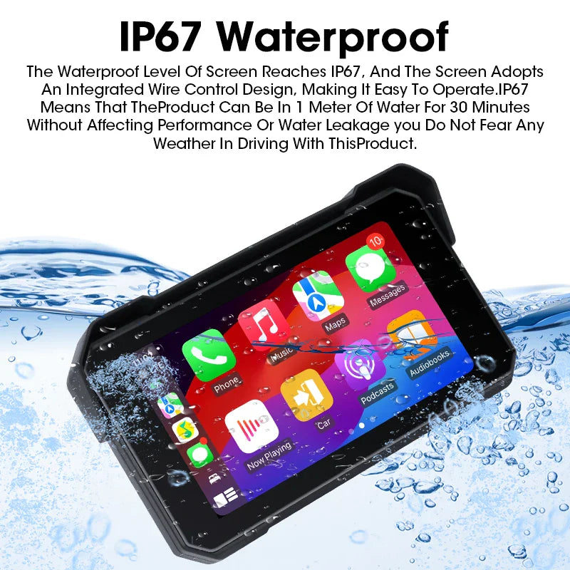Smart Motorcycle Display  IPX7 Waterproof CarPlay Android Auto - Product detail 4