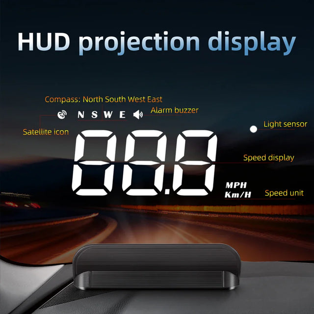 Smart GPS HUD Display  Digital Speedometer With Compass - Product showcase
