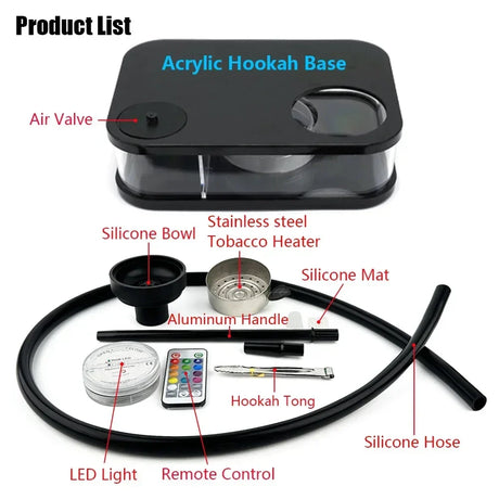 Modern Portable Hookah  LED Illuminated Acrylic Design - Product detail 13